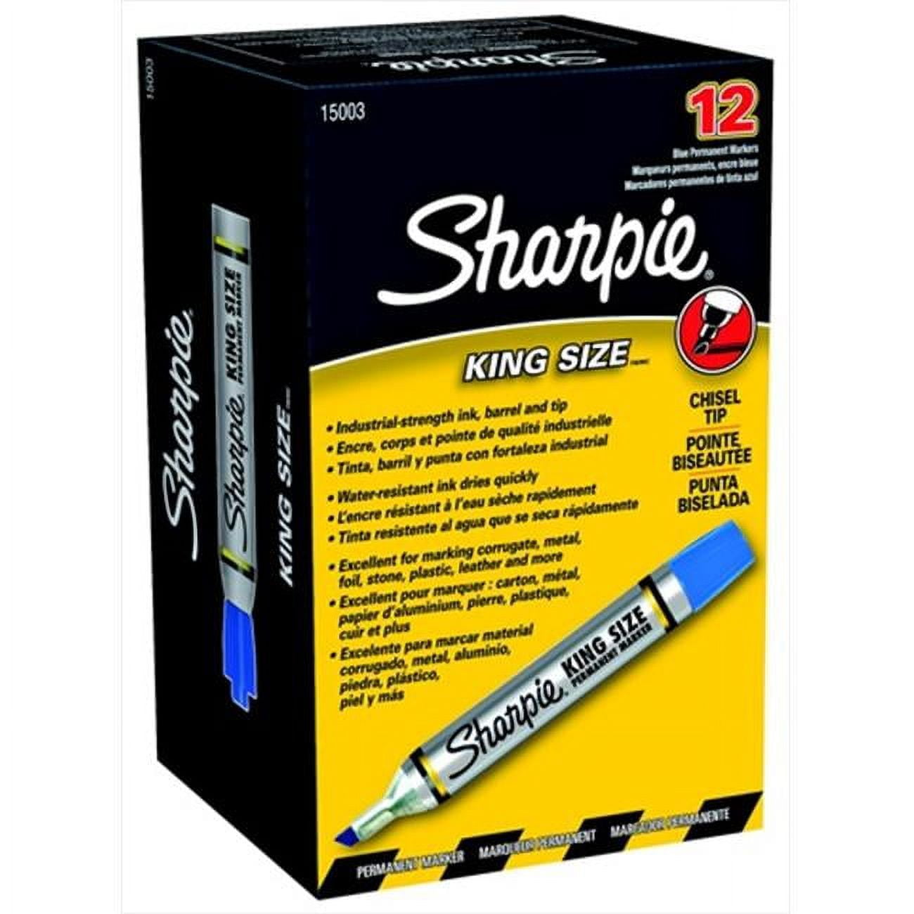  SHARPIE 15003 King Size Permanent Marker, Blue, 12-Pack :  Office Products