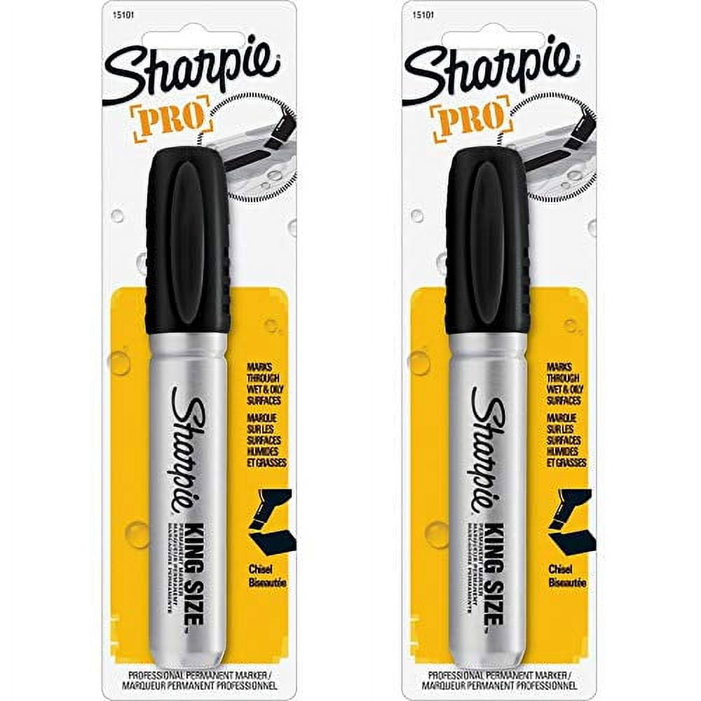 Sharpie 15101PP Pro King Size Permanent Markers, Chisel Tip, Black Ink