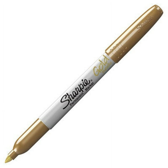Sharpie-1PK Metallic Fine Point Permanent Markers, Fine Bullet Tip, Gold, Dozen