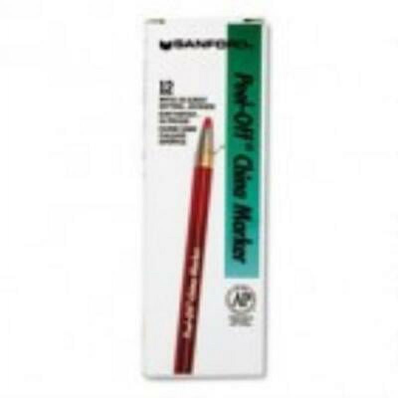 Sharpie1PK PeelOff China Markers, Red, Dozen