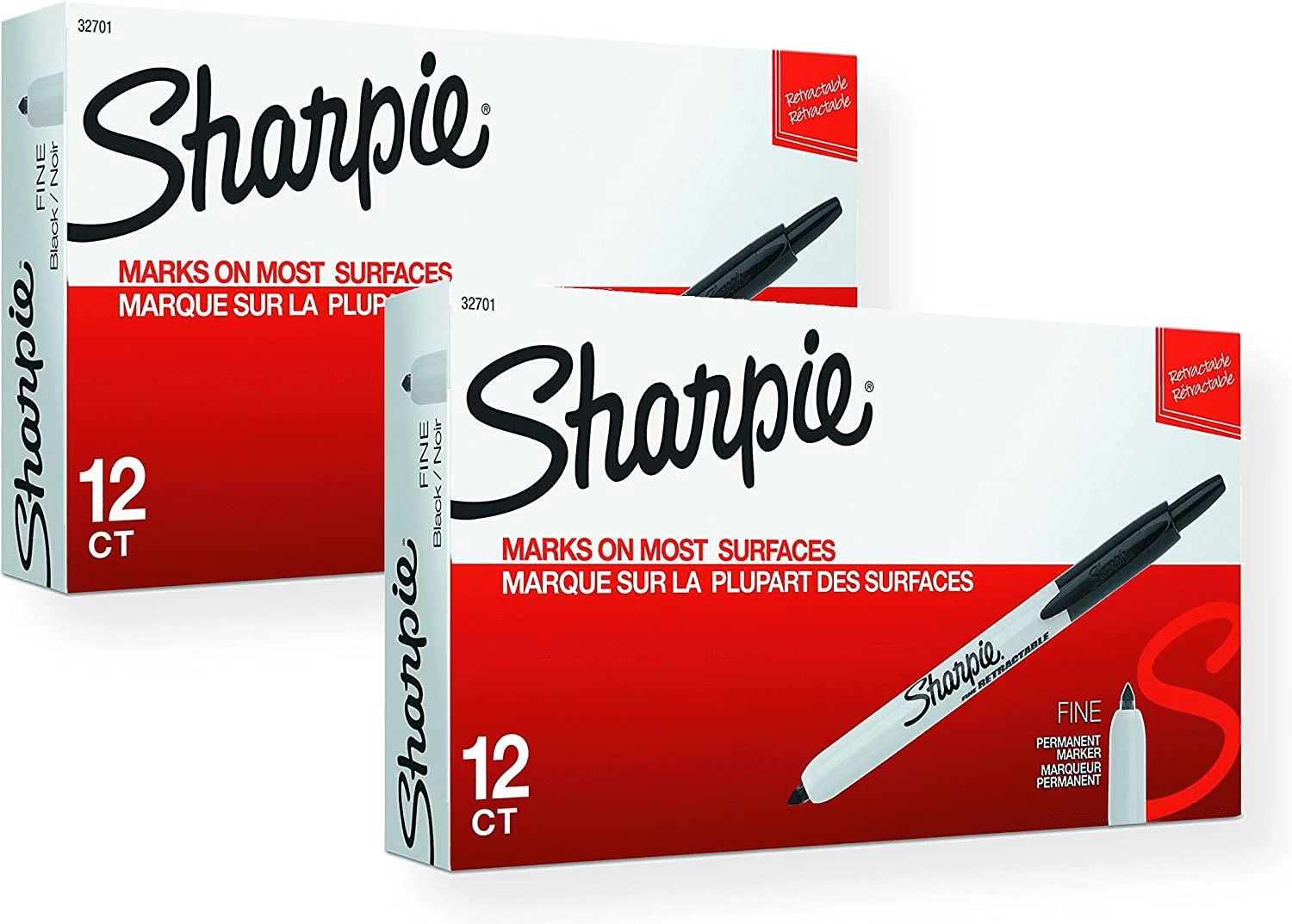 Sharpie Fine Point Markers, Black 5 ct - The School Box Inc