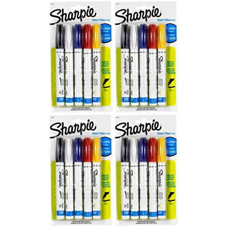 SHARPIE 36671 Water-Based Poster Paint Marker, Assorted Colors, 5-Pack