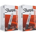 thumbnail image 1 of Sharpie 38201 Black Chisel Tip Permanent Markers, 2-Packs of 12 for a Total of 24, 1 of 4