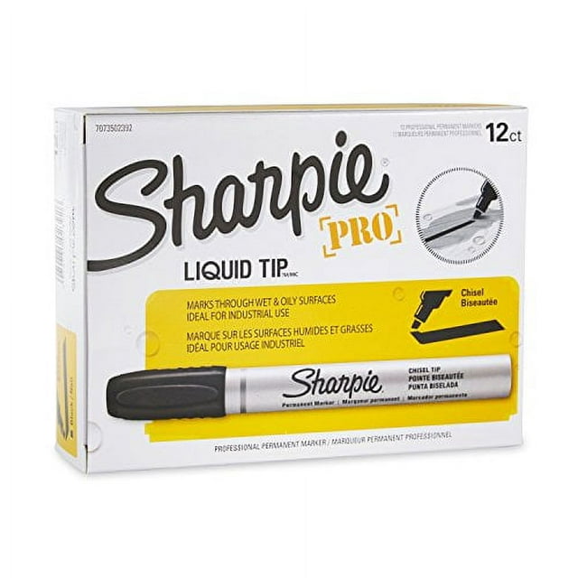 Sharpie 7073502392 Sharpie Chisel Tip Permanent Marker Black 12-Pack