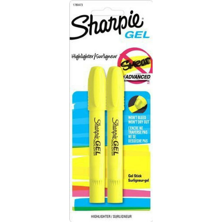 Sharpie Highlighter, Gel Stick, Fluorescent Yellow - 2 highlighters