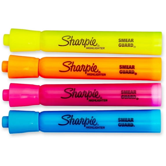 Sharpie Accent Highlighters, Assorted Colors, 4 ea (Pack of 2)