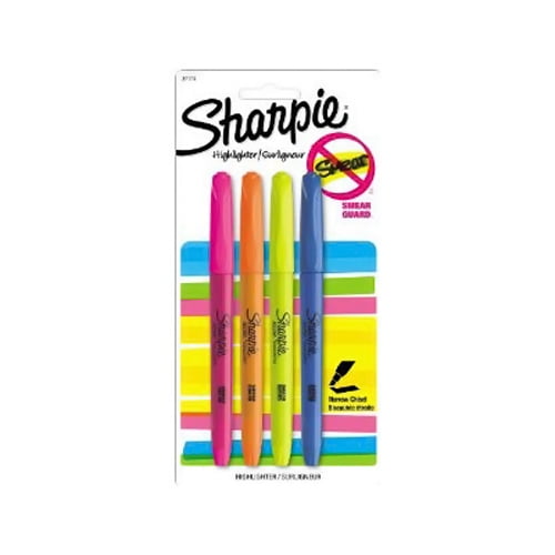 Sharpie Accent Pocket-Style Highlighters 4 Colors (27174/27174Pp) - 1 Ea