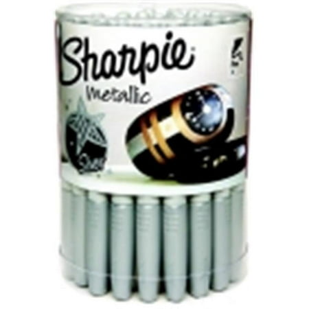 Sharpie Acid-Free Non-Toxic Permanent Marker, Fine Tip, Metallic Silver, Pack - 36