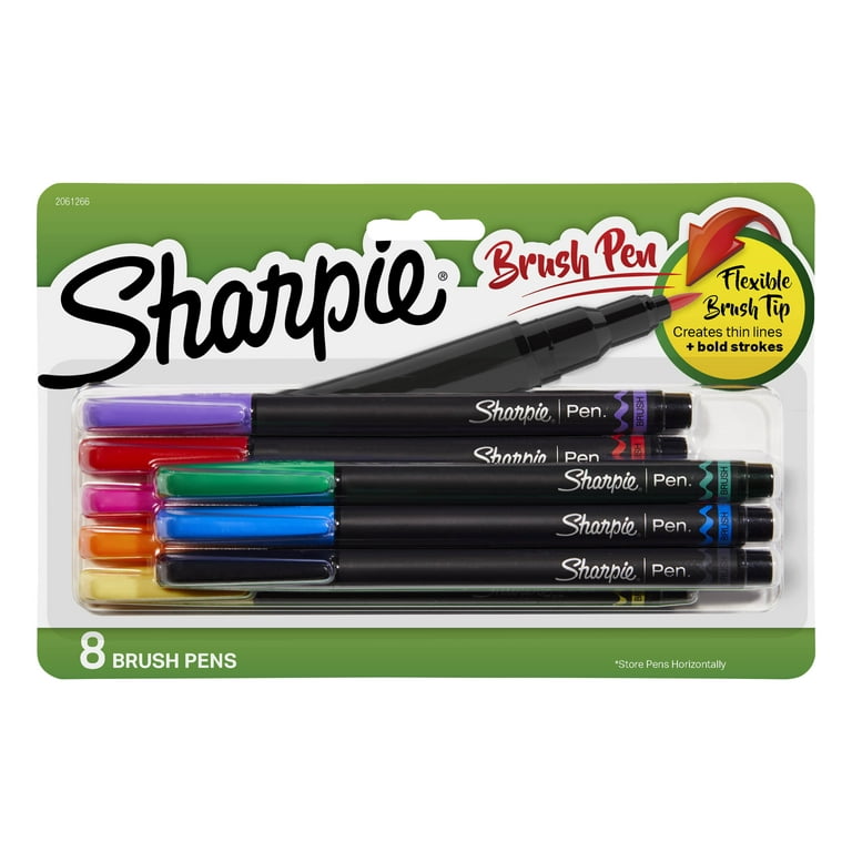  SHARPIE Brush Tip Permanent Markers, 8 Colored Markers  (1810703) : Non Toxic Bold Permanent Markers : Office Products