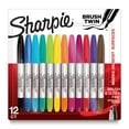thumbnail image 1 of Sharpie Brush Twin Permanent Markers, Brush Tip Marker and Ultra Fine Tip Marker, Assorted, 12 Count, 1 of 7