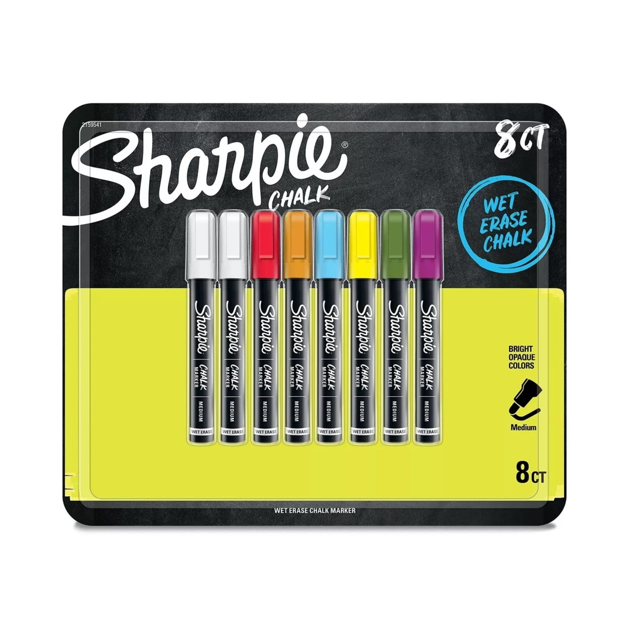 SHARPIE Chalk Markers, Wet Erase Markers, Assorted Colors, 8 Count