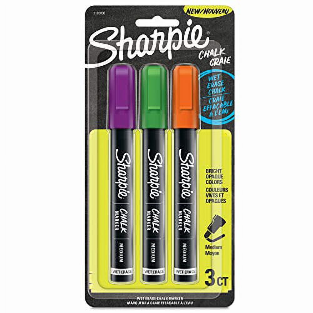 Sharpie Chalk Marker, Wet Erase, Assorted, Medium - 3 chalk markers