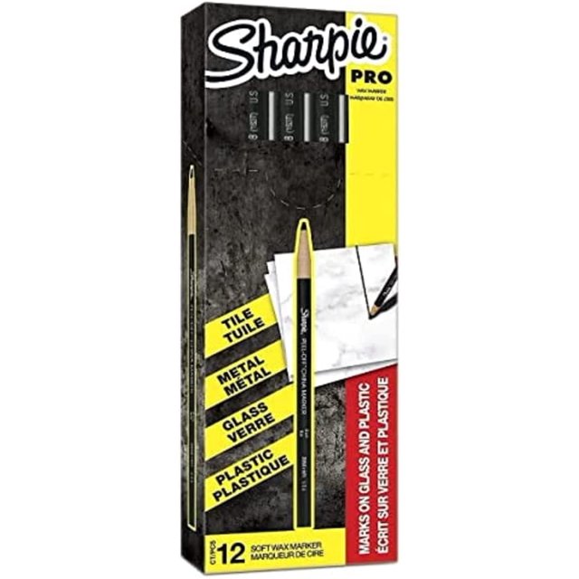 Sharpie China Marker Fine Tip Black (Pack of 12)