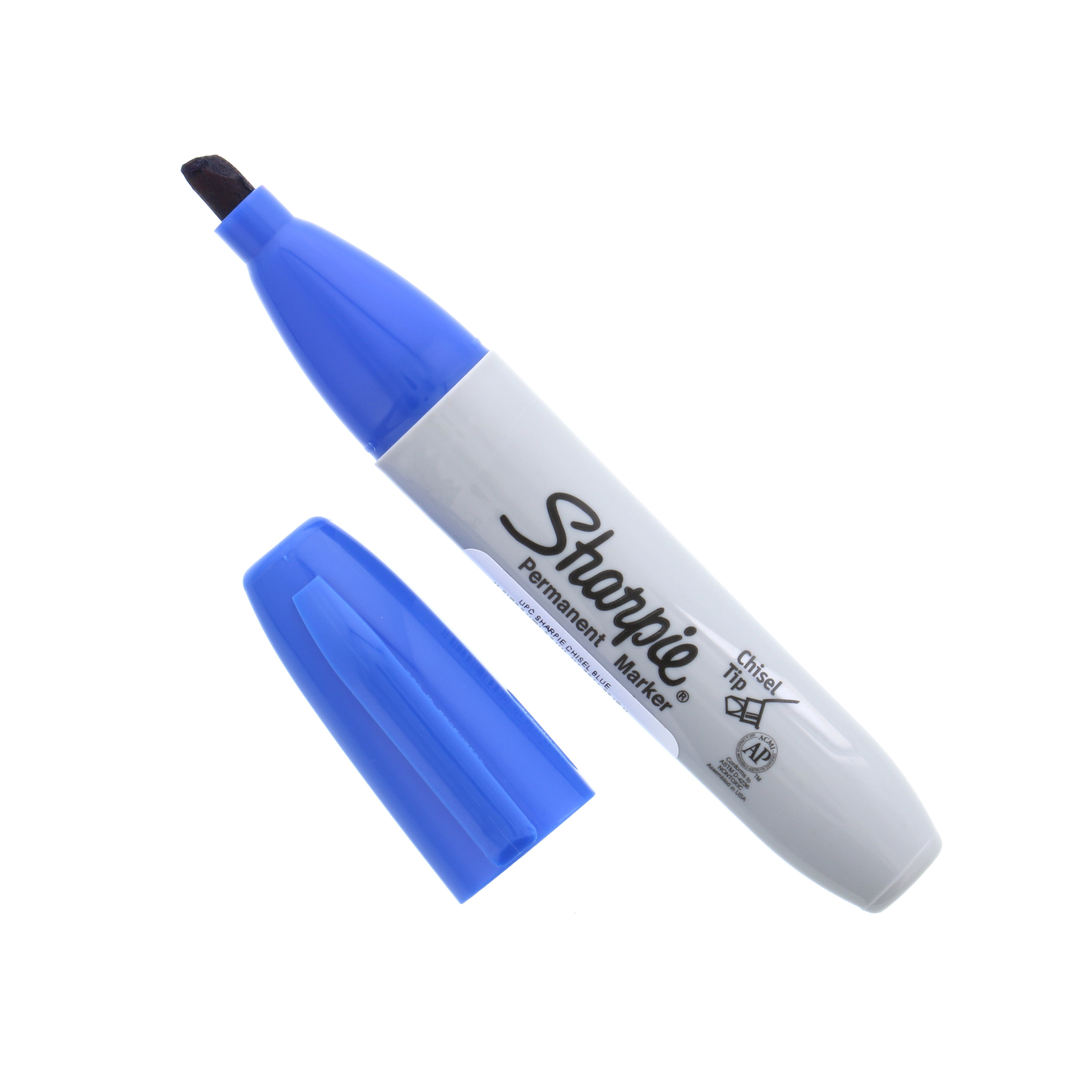 Sharpie Permanent Marker, Chisel Tip, Navy Blue, 3-Count