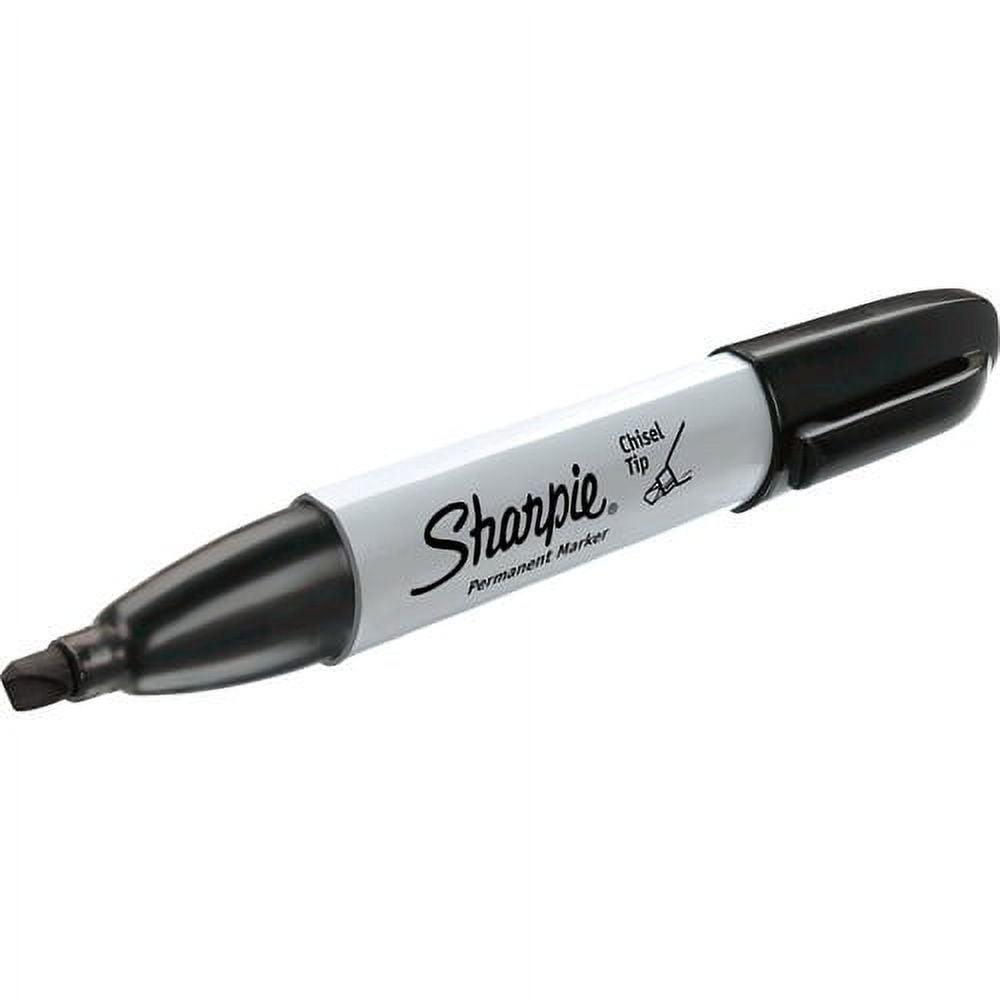 SHARPIE Permanent Marker - 5.3 mm Marker Point Size - Chisel Marker Point  Style - Black Ink - 8 / Pack with Black Permanent Marker, Fine Point