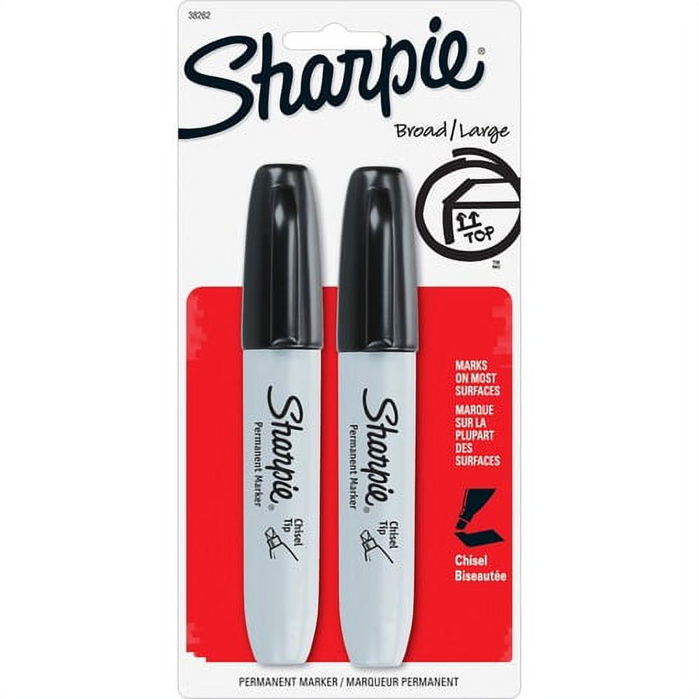 Sharpie Chisel Tip Permanent Marker - Chisel Marker Point Style - Black Alcohol Based Ink - 2 / Pack Sharpie Chisel Tip Permanent Marker - Chisel Marker Point Style - Black Alcohol Based Ink - 2 / Pack