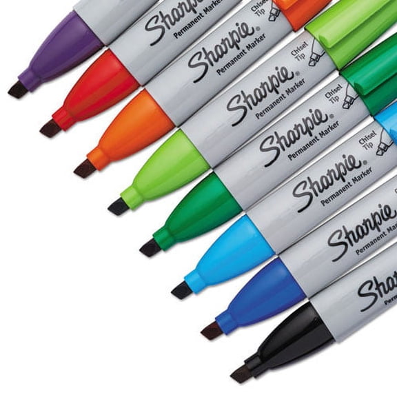 Sharpie Chisel Tip Permanent Marker, Medium Chisel Tip, Assorted Colors, 8/set | Order of 1 Set