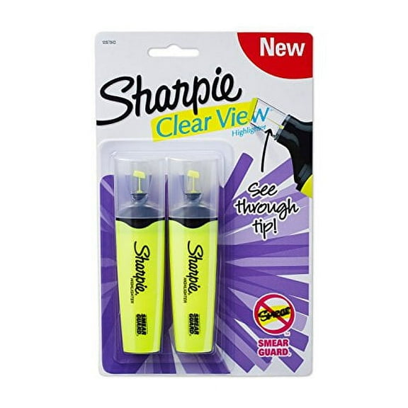 Sharpie Clear View Chisel Tip Highlighters 2 Yellow Highlighters
