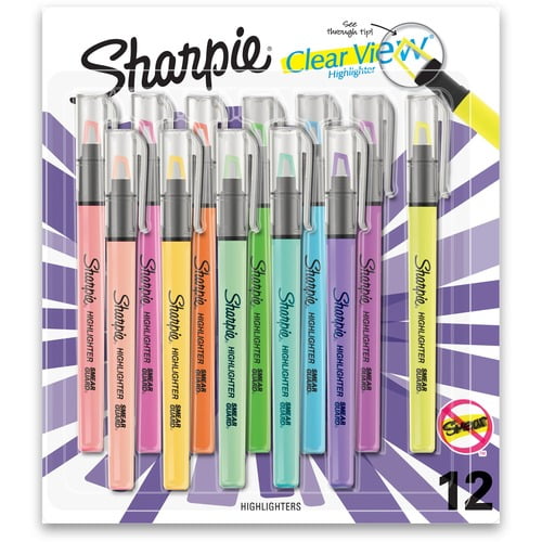 Sharpie Clear View Highlighter, Assorted Ink, Assorted Barrel (2149296) | 2 Packs (24 Total)