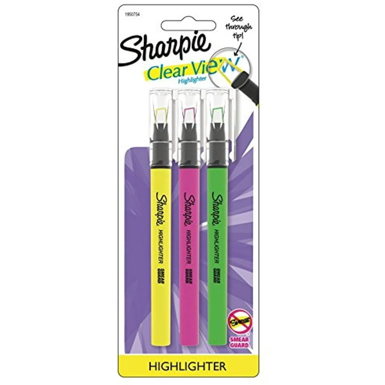 Sharpie Clear View Highlighters, See-Thru Tip, Assorted Colors - 4