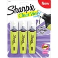 thumbnail image 1 of Sharpie Clear View Highlighters, Chisel Tip, Fluorescent Yellow, 3 Pack, 1 of 6
