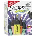 Sharpie Clear View Highlighters, Chisel Tip, Tank, Assorted, 12 Count