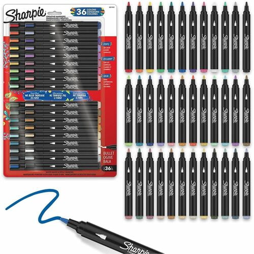 Sharpie Creative Markers, Bullet Marker Point, Assorted Ink, Multipurpose (2221923) | 2 Packs (72 Total)