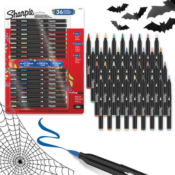 Sharpie Creative Markers Variety Pack, Water-Based Acrylic Paint Markers, Brush Tip, Assorted, 36 Count