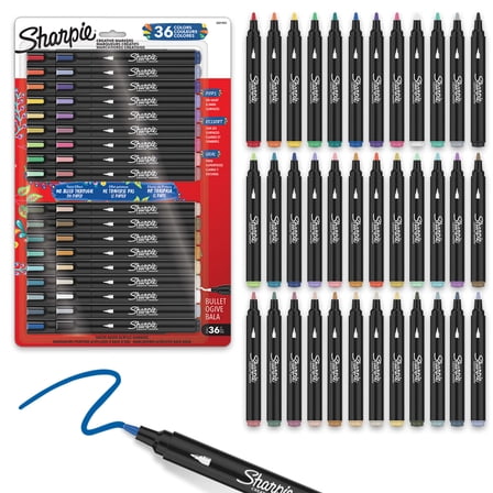 Sharpie Creative Markers Variety Pack, Water-Based Acrylic Paint Markers, Bullet Tip, Assorted, 36 Count