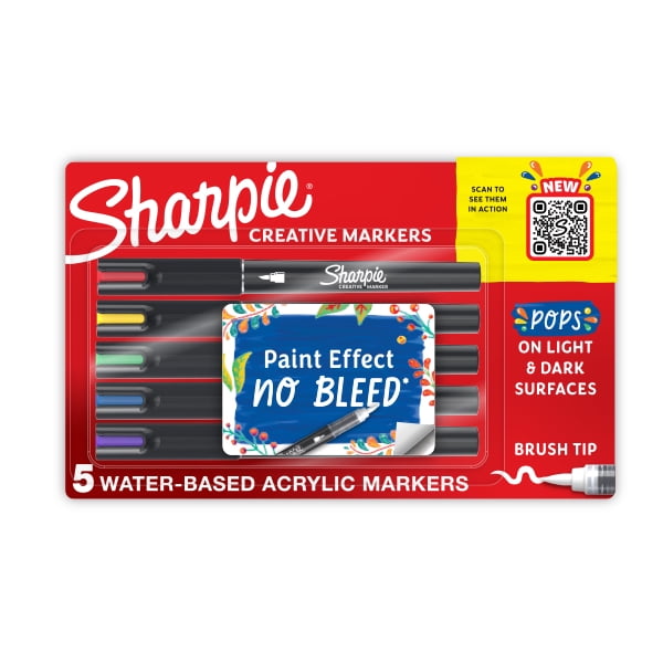 Sharpie Creative Markers, WaterBased Acrylic Markers, Brush Tip