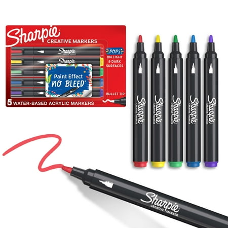 Sharpie Creative Markers, Water-Based Acrylic Markers, Bullet Tip, Assorted Colors, 5 Count price history and forecast - Sharpie SAP_2196902