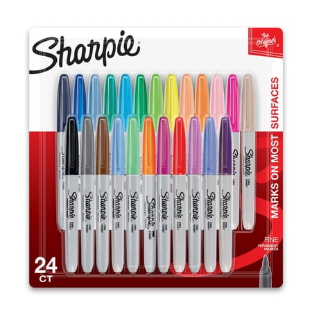 Sharpie Electro Pop Permanent Markers, Fine Point, Assorted Colors, 24 Count price history and forecast - Sharpie SAP_1905366