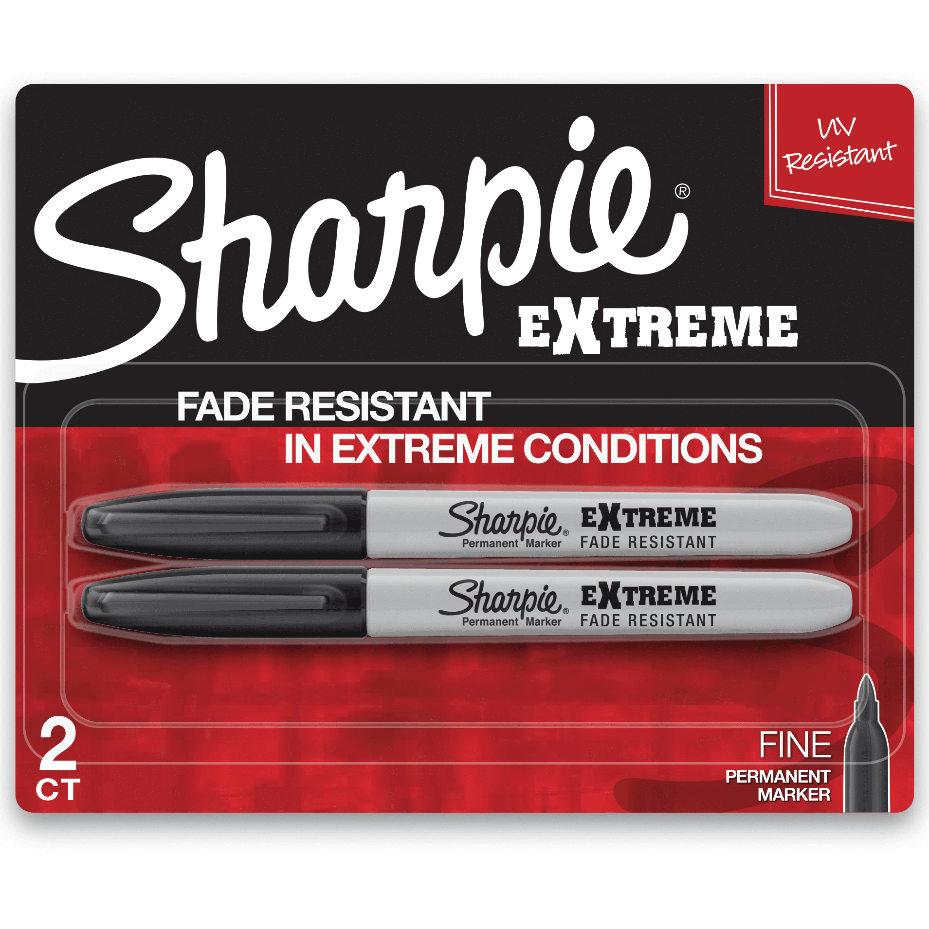 Sharpie Fine-Point Permanent Markers, Black, 2-Ct.