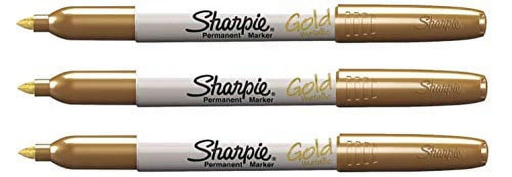 Sharpie Fine Metallic Permanent Marker Pen Gold 1849111 (3 Pack)