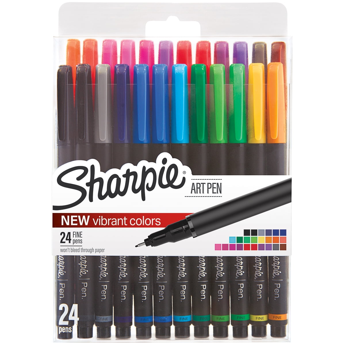 Sharpie Art Pens, Fine Point, Assorted Colors, Hard Case, 12 Pack (1982057)