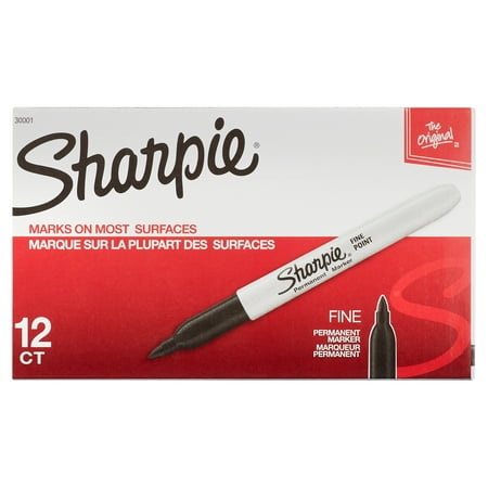 Sharpie Fine Point Permanent Marker, Black, Dozen