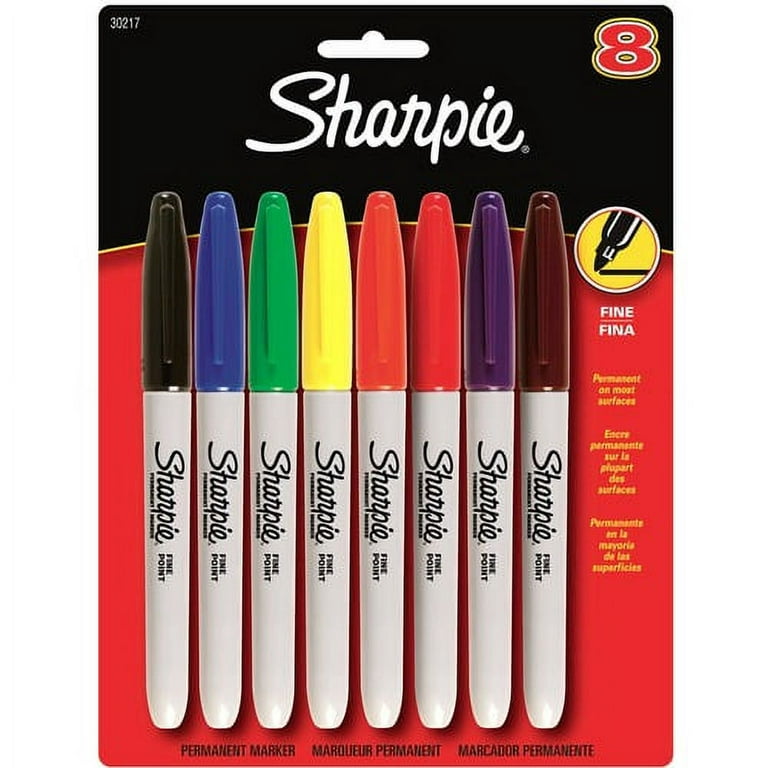 Sharpie Fine Point Permanent Marker Fine Marker Point - Assorted Alcohol  Based Ink - 8 / Pack