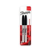 Sharpie Permanent Markers, Fine Point, Black, 2 Count