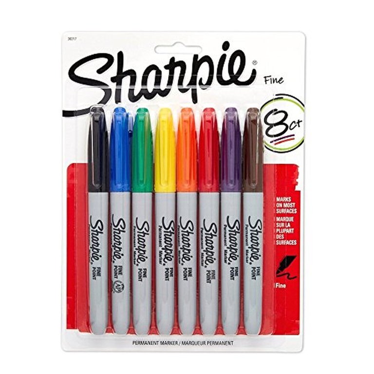Sharpie Permanent Markers, Fine Point, Assorted - 8 ct
