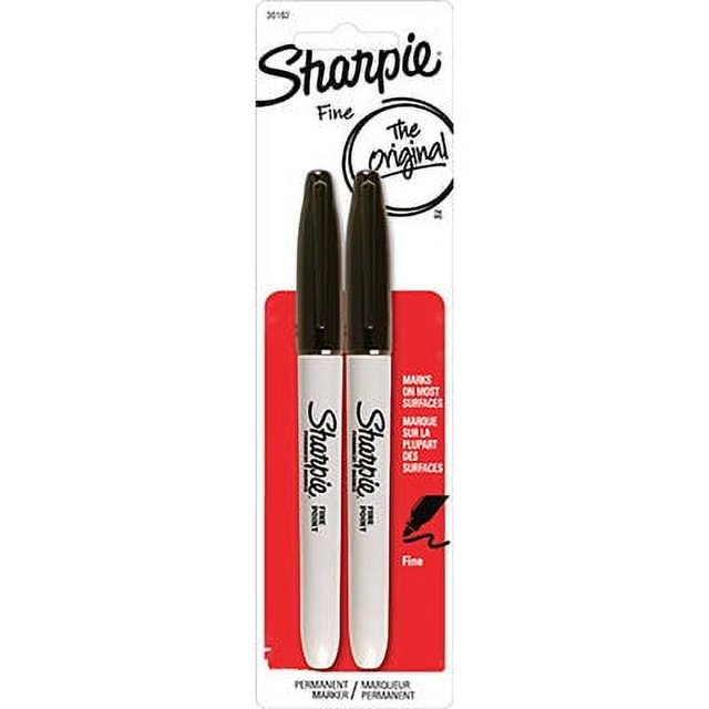 Sharpie FinePoint Permanent Markers, Black, 2Ct. 1 Pack
