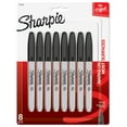 thumbnail image 1 of Sharpie Permanent Markers, Fine Point, Black, 8 Count, 1 of 5