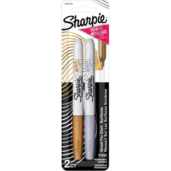 Sharpie Fine Point Permanent Markers, Metallic 2 ea (Pack of 2)