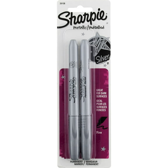 Sharpie Fine Point Permanent Markers, Metallic 2 ea (Pack of 3)
