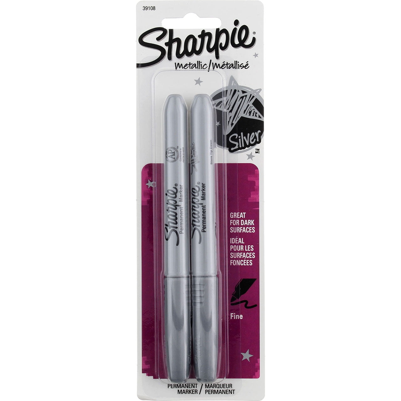 Sharpie Fine Point Permanent Markers, Metallic 2 ea (Pack of 6)