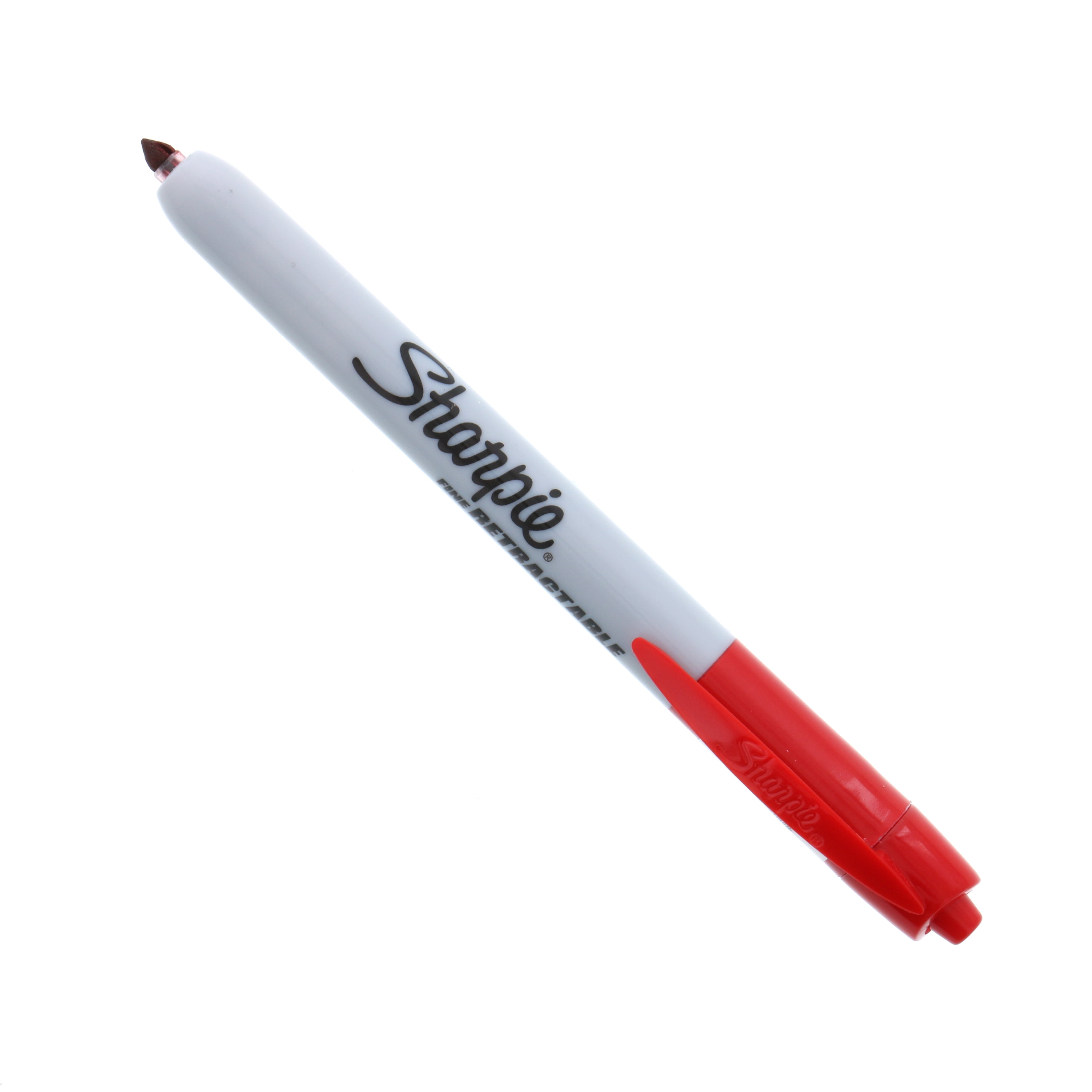 Retractable Permanent Marker, Fine Bullet Tip, Red Retractable Permanent Marker, Fine Bullet Tip, Red