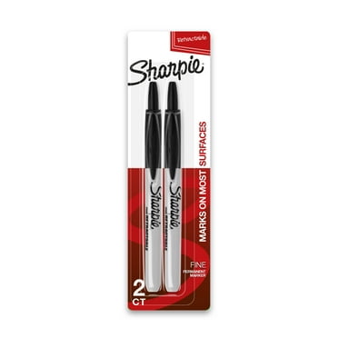 Sharpie Fine Point Retractable Markers, Black, 2 Count
