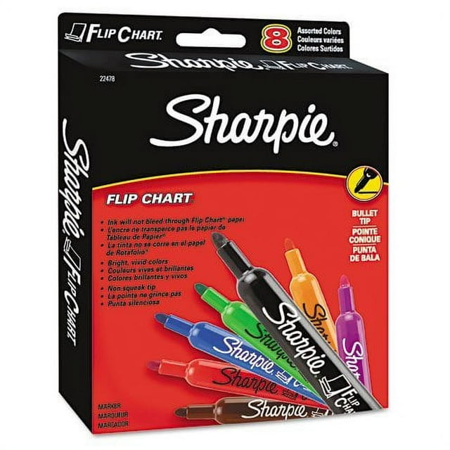 Sharpie Flip Chart Markers, Bullet Tip, Assorted Colors, 2 Packs of 8
