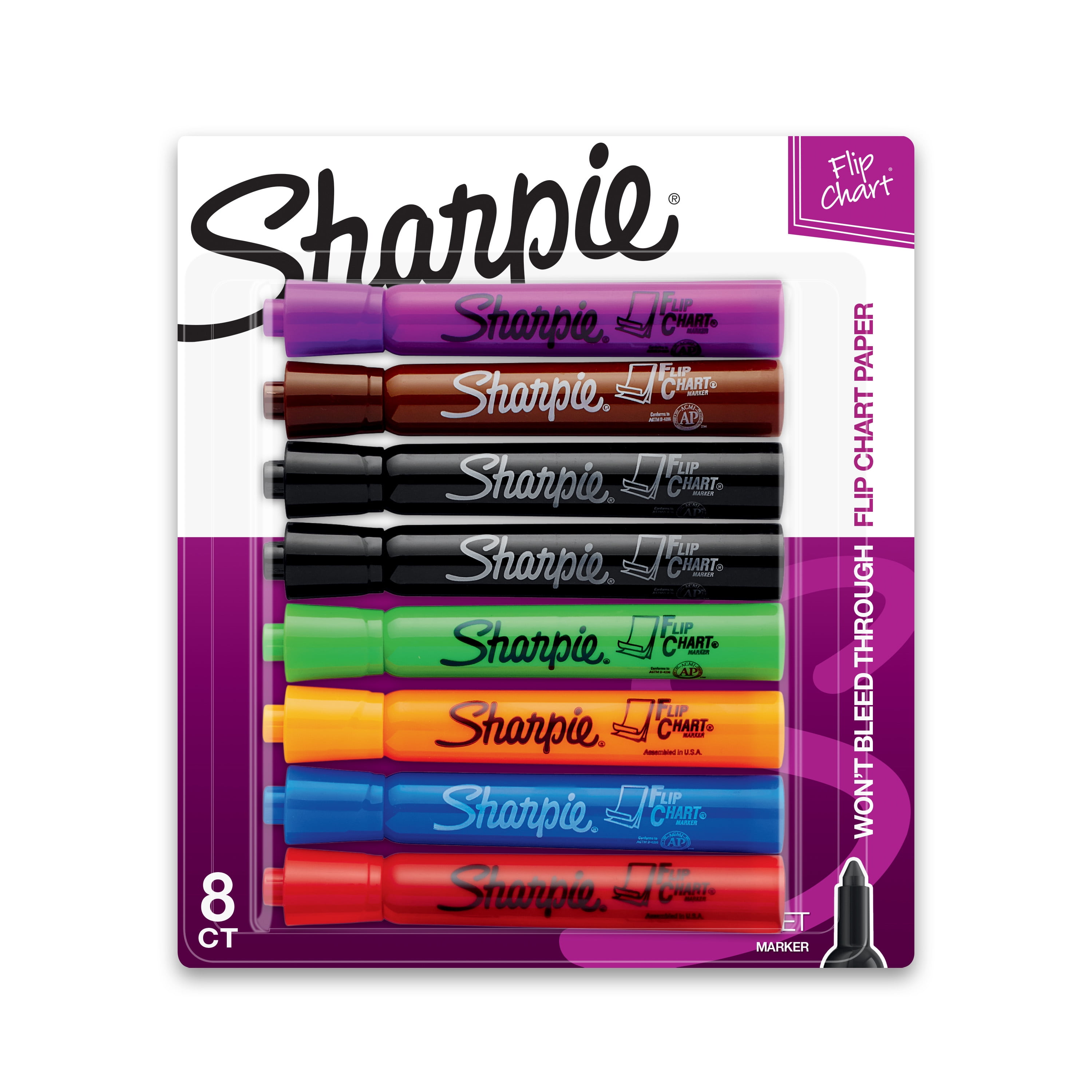 Sharpie® Flip Chart Marker, Broad Bullet Tip, Assorted Colors, 4/set 22474,  1 - Pay Less Super Markets