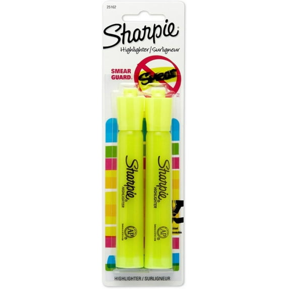 Sharpie Fluorescent Yellow Highlighters 2 ea (Pack of 4)