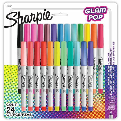 Sharpie Glam Pop Permanent Markers, Assorted Ink (2185227) | 10 Packs (240 Total)